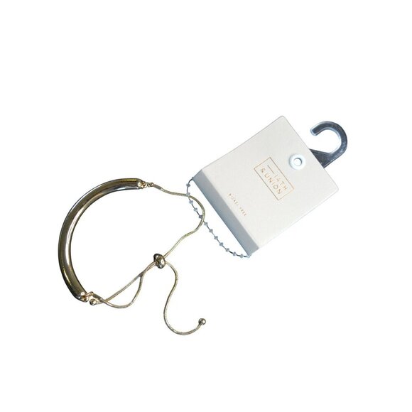 14th & Union Adjustable Nickel-Free Gold Tone Bangle Bracelet For Women - Picture 6 of 9